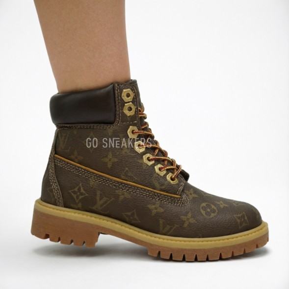 Женские ботинки Timberland х Louis Vuitton Vachetta Monogramme Brown
