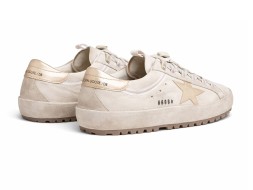 Golden Goose Super-Star Ski in Light Gray Nylon With Metallic Star