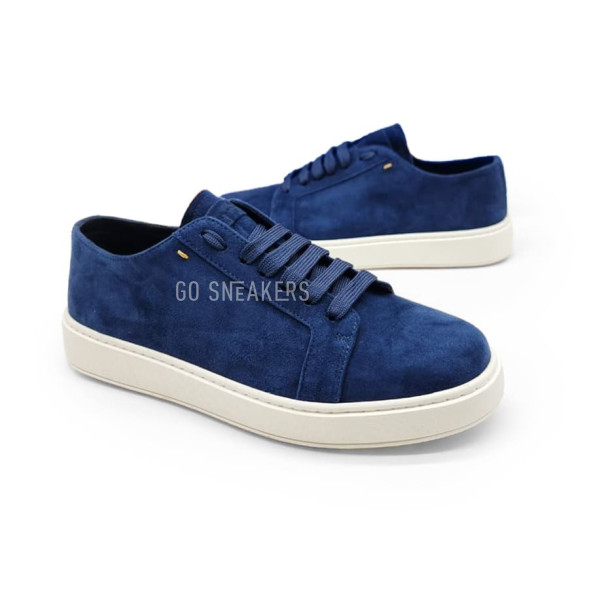 Мужские кроссовки Santoni Man Sneakers Suede Navy