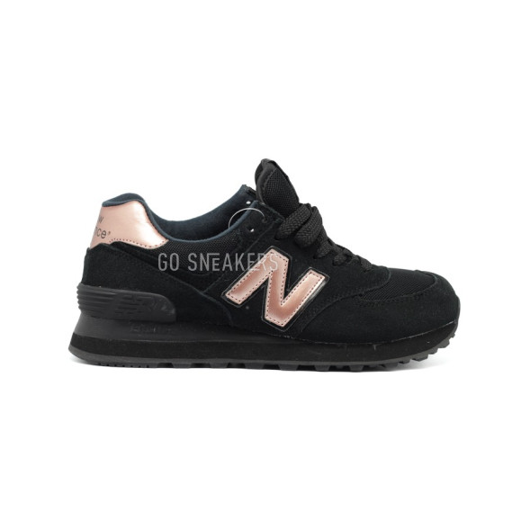 Женские кроссовки New Balance 574 Gold-Rose Black