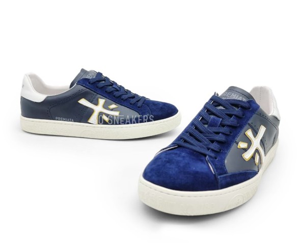 Унисекс кроссовки Premiata Sneakers Leather/Suede Navy/Grey