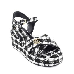 Chanel Sandals Black/White Cell