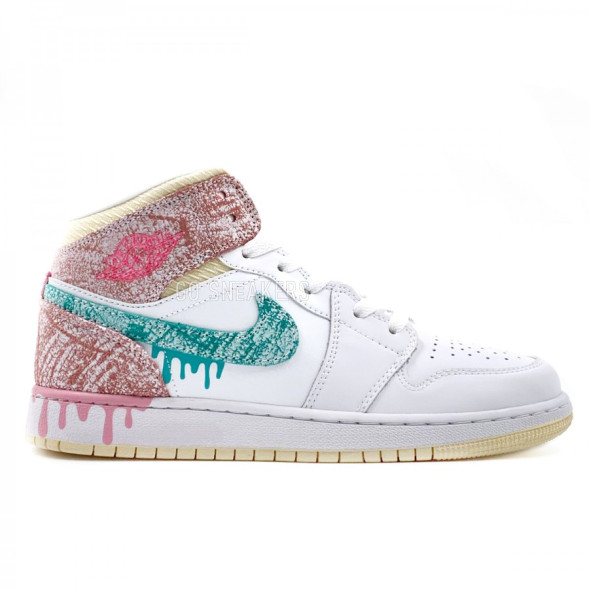 Унисекс кроссовки Nike Air Jordan 1 Mid Paint Drip (PS) Ice Cream