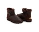 Женские мини угги с пуговицей Bailey Button Mini Metallic Chocolate