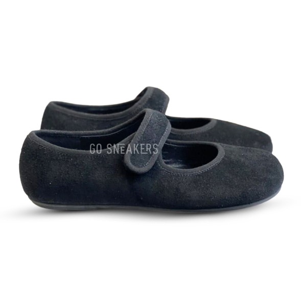Женские балетки The Row Ballet Suede Black