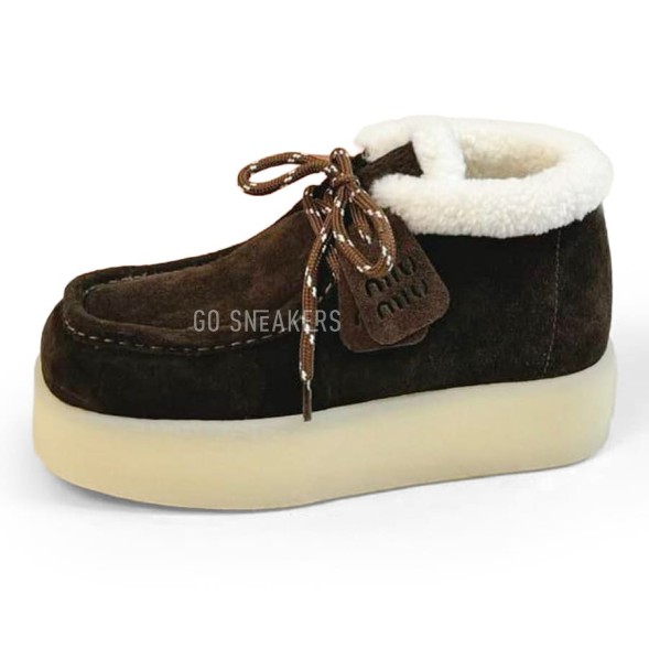 Женские ботинки Miu-Miu Chukka Platform Chocolate