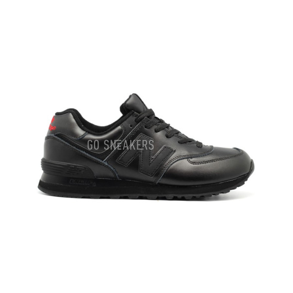 Мужские кроссовки New Balance 574 Leather Black-red